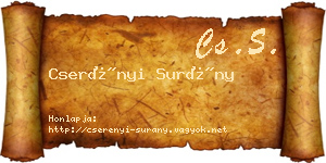 Cserényi Surány névjegykártya